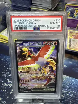 2025 POKEMON DRI EN-DESTINED RIVALS 230 ETHAN'S HO-OH EX SIR PSA 10 - Image 1