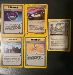 Pokemon Full Art Trainer Gallery E Reader Base Set Trainer Lot. Gold graded slab - Image 2