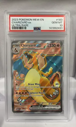 2023 POKEMON MEW EN-151 ULTRA RARE #183 CHARIZARD EX PSA 10 - Image 1