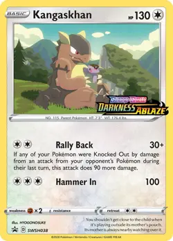 Pokemon TCG Holofoil - Kangaskhan - SWSH038 (Prerelease) - 038 / NM / English - Image 1