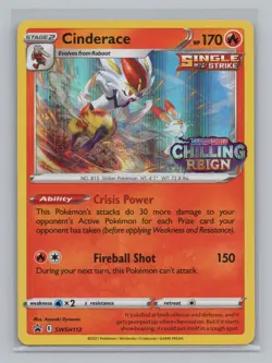 Pokemon Chilling Reign Cinderace Stamped Promo 036/202 - Image 1
