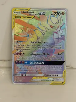 Pokemon Garchomp and Giratina GX Rainbow Rare Tag Team 247/236 Unified Minds - Image 1