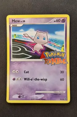 Mew 10/16 RUMBLE Stamped Pokemon TCG Regular Card 2009 Light Play (LP) - Image 1