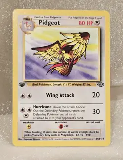 1st Edition Pidgeot Jungle 24/64 Pokemon Card WOTC Non Holo Rare Pokemon NM 1999 - Image 1
