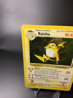Raichu Holo Base Set 14/102 GERMAN Vintage Pokemon Card 1999 Creased MP WOTC - Image 5