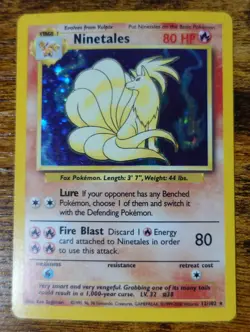 Ninetales 12/102 Base Set 4th Print 1999-2000 Holographic Rare Pokemon Card LP^ - Image 1
