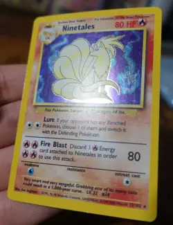 Ninetales 12/102 Base Set 4th Print 1999-2000 Holographic Rare Pokemon Card LP^ - Image 3