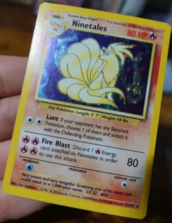 Ninetales 12/102 Base Set 4th Print 1999-2000 Holographic Rare Pokemon Card LP^ - Image 4