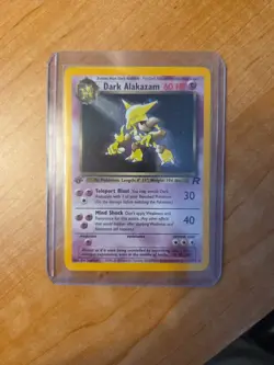 Pokemon Dark Alakazam TCG 1st Edition Holo Rare Card 1/82 - Image 3
