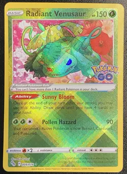 Radiant Venusaur Radiant Rare Holo 004/078 Pokemon TCG SWSH Pokemon GO - NM - Image 1
