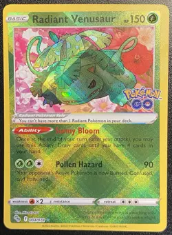 Radiant Venusaur Radiant Rare Holo 004/078 Pokemon TCG SWSH Pokemon GO - NM - Image 2