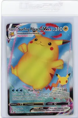 Pokemon Celebrations Surfing Pikachu Vmax 009/025 25th Anniversary - Image 1