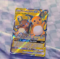 Pokemon Raichu & Alolan Raichu GX 220/236 Full Art Holo Ultra Rare 2019 Sm-Unif… - Image 1