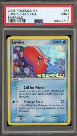 Pokemon Luvdisc EX Emerald Reverse Holo #53 PSA 9 Mint - Image 1