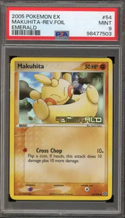 Pokemon Makuhita EX Emerald Reverse Holo #54 PSA 9 Mint - Image 1