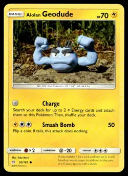 Alolan Geodude (35) SM - Team Up 35/181 MP Pokemon TCG | Buy 10 Get 10 Free - Image 1