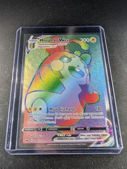 Pokemon TCG Morpeko VMAX 204/202 Rainbow Secret Rare Sword & Shield - Image 1