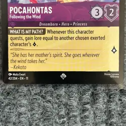 Disney Lorcana Winterspell Pocahontas Following the Wind 42/204 Super Rare NM/M - Image 4