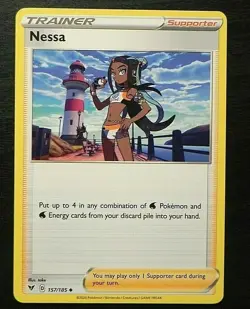 2020 Pokemon Sword & Shield Vivid Voltage 157/185 UNCOMMON Nessa Trainer MINT - Image 1
