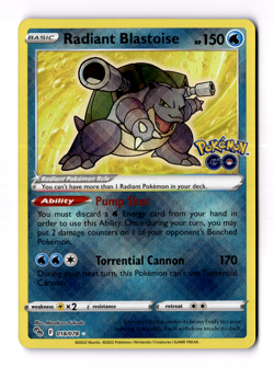 Radiant Blastoise 018/078 Pokemon GO Holo - Image 1