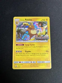 2017 Pokemon Alolan Raichu - SM72 - Prerelease Black Star Promo NM - Image 1