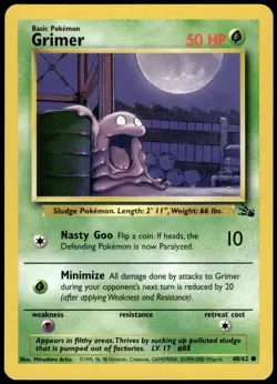 Grimer 48/62 Fossil Pokemon Australian Red Logo 1999-2000 NM - Image 1