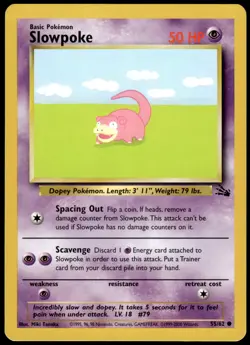 Slowpoke 55/62 Fossil Pokemon Australian Red Logo 1999-2000 NM - Image 1