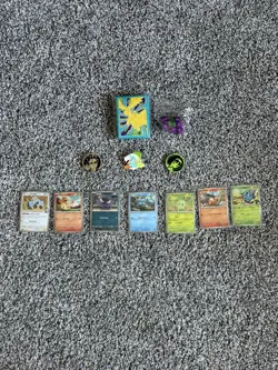 Pokemon Ascended Heroes Promo Lot w/ ETB Sleeves Dice + 2 Coins & Pin - Image 1