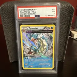 2015 Pokemon TCG XY Ancient Origins Holo Gyarados #21 PSA 7 - Image 1