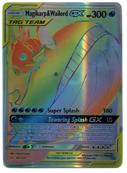 Pokemon Magikarp & Wailord GX TAG TEAM Secret Rare Full Art Holo 183/181 Team Up - Image 1