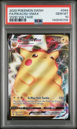 Pokemon Pikachu VMAX 044/185 Swsh04: Vivid Voltage Holo PSA 10 - Image 1