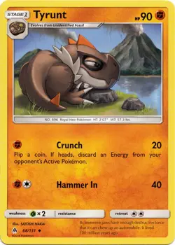 Pokemon Tyrunt - 68/131 - Uncommon NM-Mint Forbidden Light - Image 1