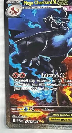 Pokemon Mega Charizard X ex SIR 125/094 Phantasmal Flames English - Image 4