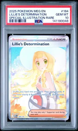 2025 POKEMON MEG EN-MEGA EVOLUTION #184 LILLIE'S DETERMINATION PSA 10 - Image 1
