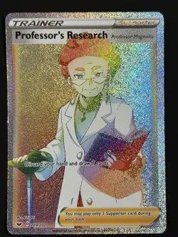 Pokemon TCG Professor's Research 209/202 Trainer Sword & Shield Rainbow Rare NM - Image 1