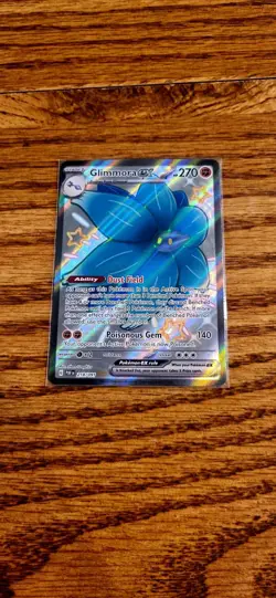 Glimmora EX 218/091 Shiny Holo Ultra Rare Pokemon Card Paldean Fates SV4.5 - Image 1