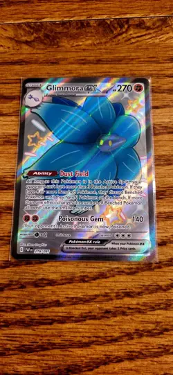 Glimmora EX 218/091 Shiny Holo Ultra Rare Pokemon Card Paldean Fates SV4.5 - Image 3