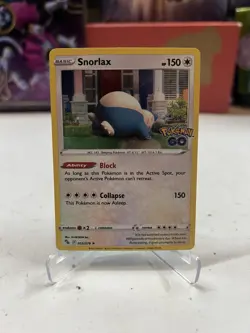 Pokemon Card Snorlax Pokemon Go Cosmo Holo 055/078 Near Mint SWIRL - Image 1