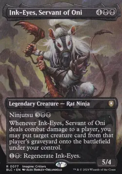 Ink-Eyes, Servant of Oni 0077 Rare Borderless - Commander: Bloomburrow - MTG NM - Image 1