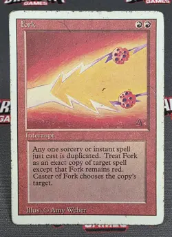 MTG Fork- DAMAGED -3rd Edition Magic the Gathering Card # 153 - Image 1