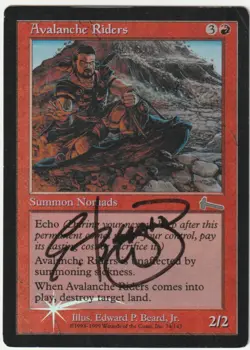 Urza's Legacy MTG FOIL Avalanche Riders Signed by Edward P. Beard Jr - Image 1