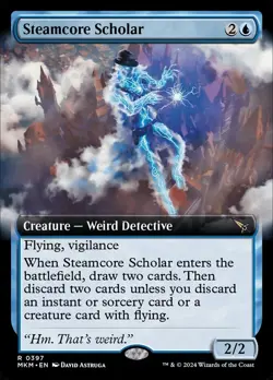 Steamcore Scholar 0397 Extended Art Rare Murders at Karlov Manor MTG Near Mint - Image 1