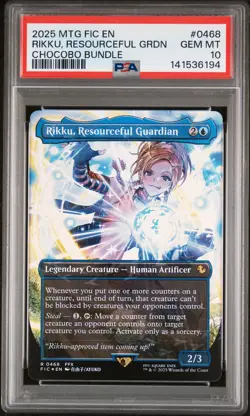 2025 MTG FINAL FANTASY COMMANDER #0468 RIKKU, RESOURCEFUL GUARDIAN PSA 10 - Image 1