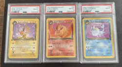 Pokemon Team Rocket 1st Edition Dark Jolteon Flareon Vaporeon SEQUENTIAL 8s - Image 1
