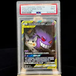 2023 Pokemon PSA 9 Gengar & Mimikyu GX CSM2BC-163 SR Ultra Tag Team Card Chinese - Image 1