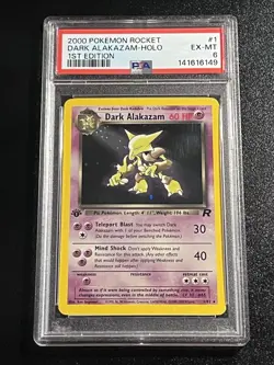 Pokemon TCG Dark Alakazam 1/82 Team Rocket Holo Rare 1st Edition PSA 6 - Image 1
