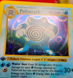 Pokemon Poliwrath Base Set 1st Edition Shadowless 13/102 Holo Rare LP+ - Image 5