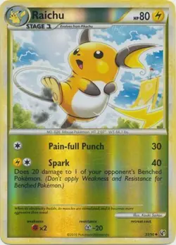 1x Raichu - 33/90 - Uncommon - Reverse Holo Moderately Played Pokemon HGSS - Und - Image 1