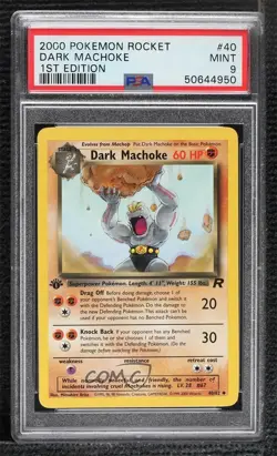 Dark Machoke 1st Ed. Pokemon Team Rocket PSA 9 MINT 2000 - Image 1