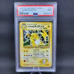 Pokemon TCG PSA 9 Lt Surge's Raichu #26 Holo Japanese 1999 Gym 2 Holo - Image 1
